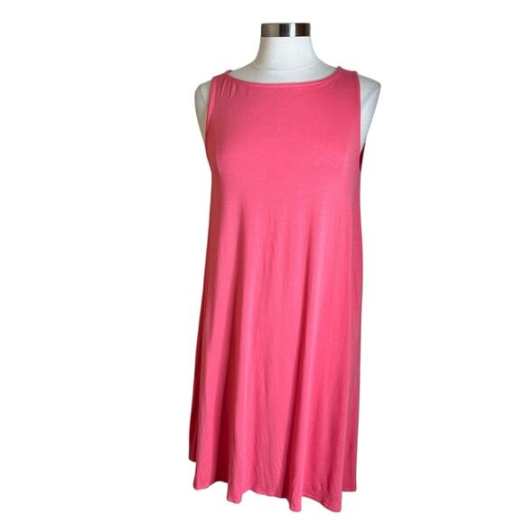 Eileen Fisher Dresses & Skirts - Eileen Fisher Pink Viscose Sleeveless Jersey Flare Dress Womens Medium
